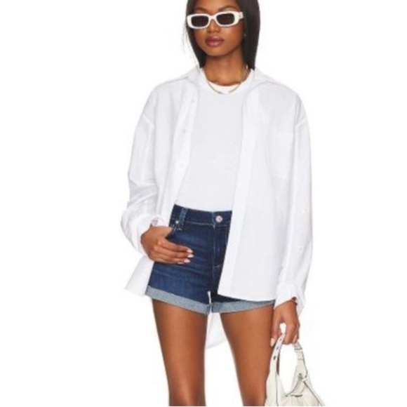 Paige 31 Jimmy Jimmy Cuffed Short Juliana 0572 denim jean rolled dark blue - Picture 1 of 14